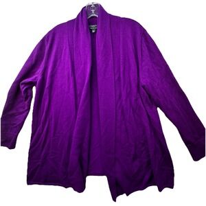 Talbots 100% Merino Wool Cardigan Sweater‎ 2XP Womens 2X petite Open Front